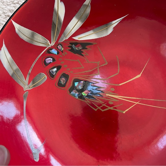 Vintage Japanese lacquerware plate - Picture 2 of 3